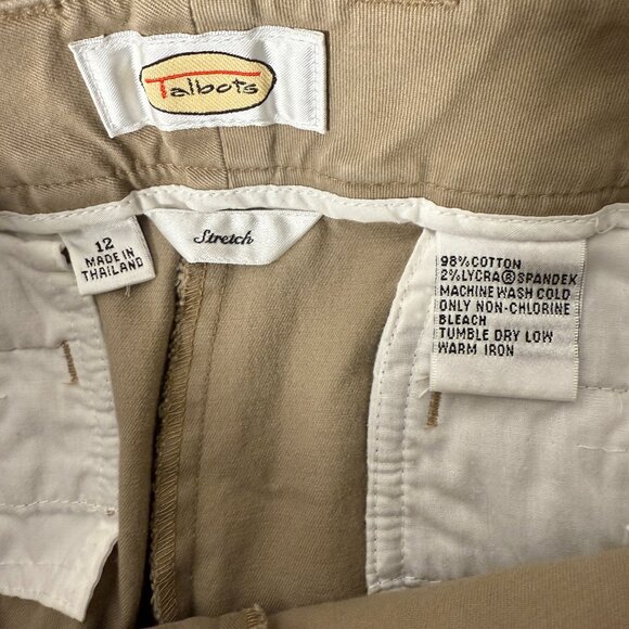Talbots Long Shorts Stretch Tan Size 12 - Picture 2 of 6
